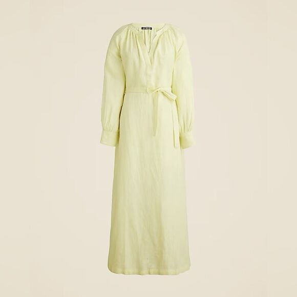 NWT J CREW Cabana dress in linen in lemon - Picture 3 of 7